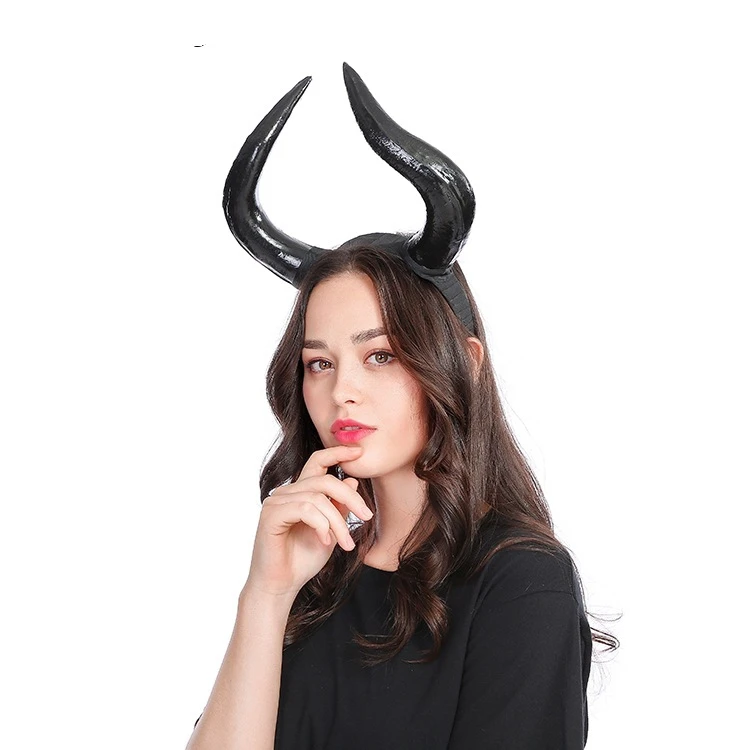 Уникальный Хэллоуин стерео Дьявол Рога повязки на голову с черепом Готический