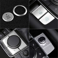 car sticker for mazda 3 axela 2020 2021 aluminum alloy ignition switch cover central control button sequins patch protector