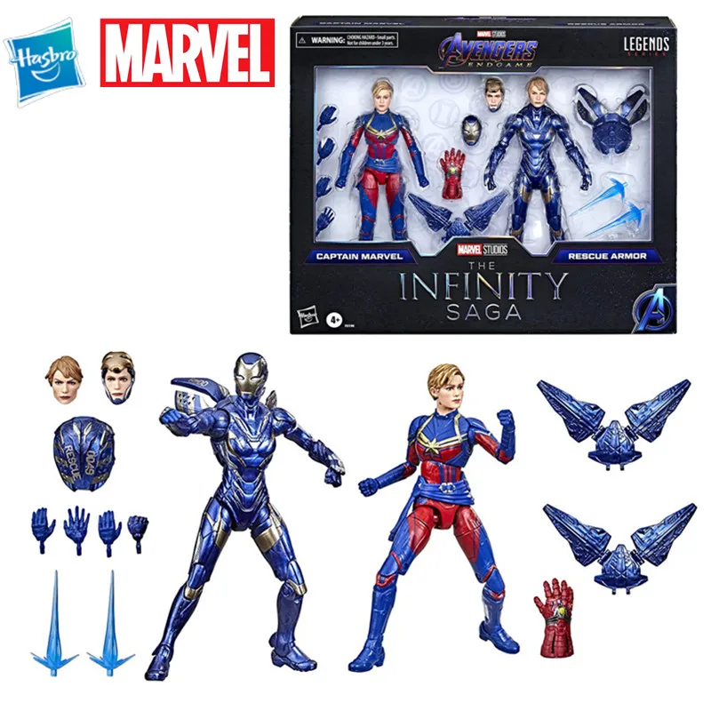 

6Pcs Marvel Hasbro Legends Series 6-Inch Scale Action Figure Captain Rescue Armor Infinity Saga Premium Design with Accessories