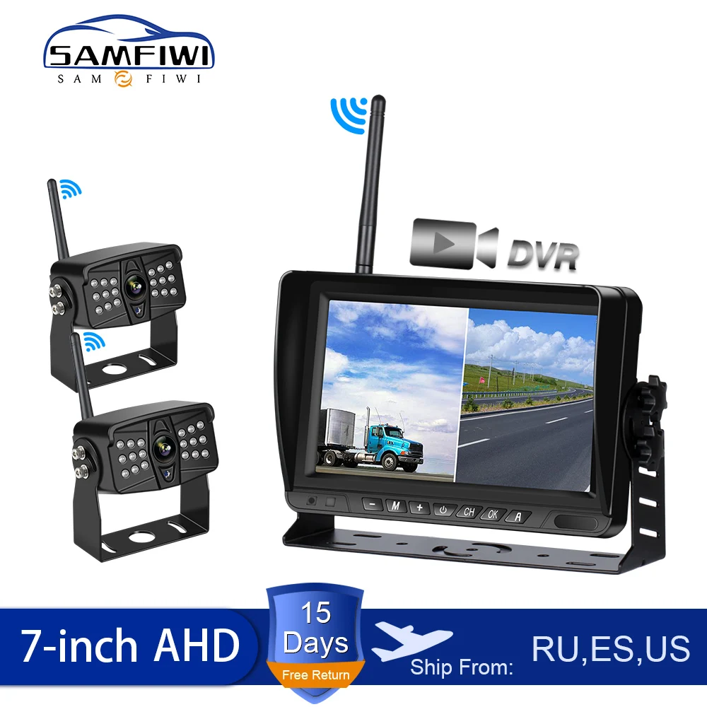 Автомобильный монитор 7 дюймов AHD беспроводной автомобильный экран DVR дисплей