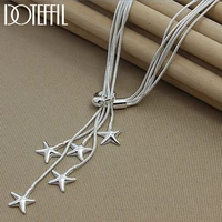 doteffil 925 sterling silver five snake chain starfish necklace for women wedding engagement fashion jewelry