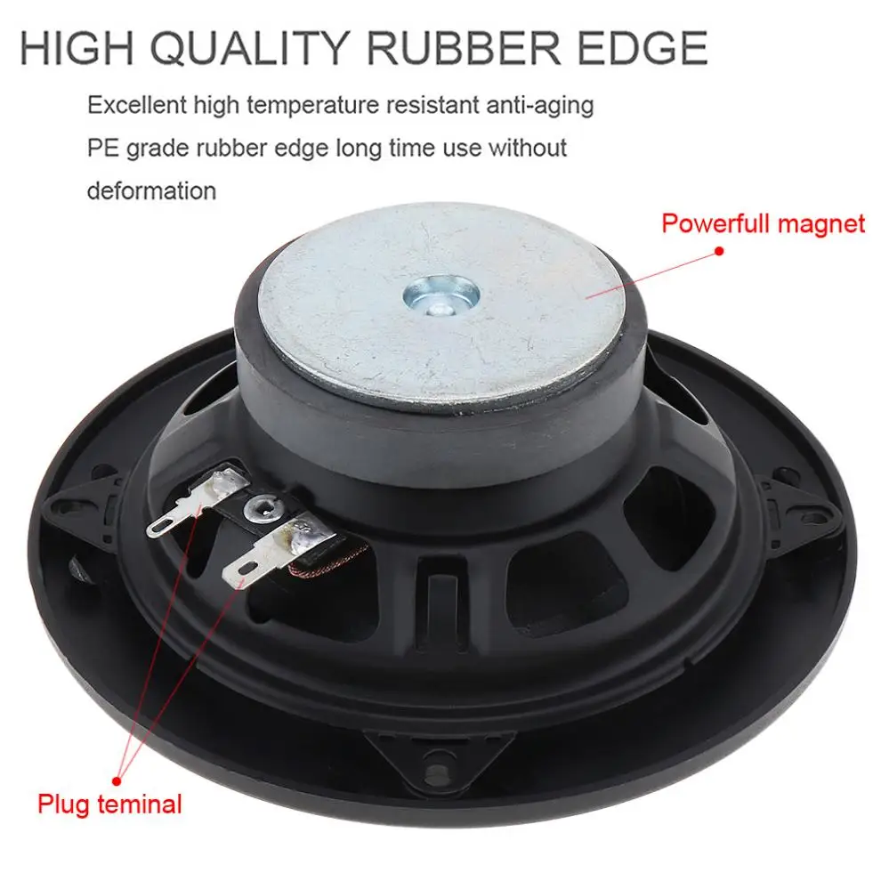 Автомобильный коаксиальный Hi-Fi динамик 2 шт. 4 дюйма 80 Вт автомобильная