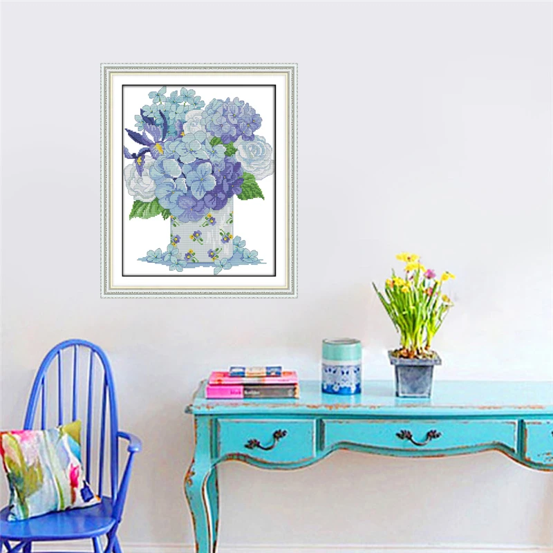 Набор для вышивки крестиком 11 и 14 карат с цветочным узором | Дом сад