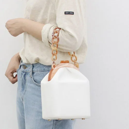 Женская Роскошная акриловая цепь ведро с ручкой сумки коробка из искусственной