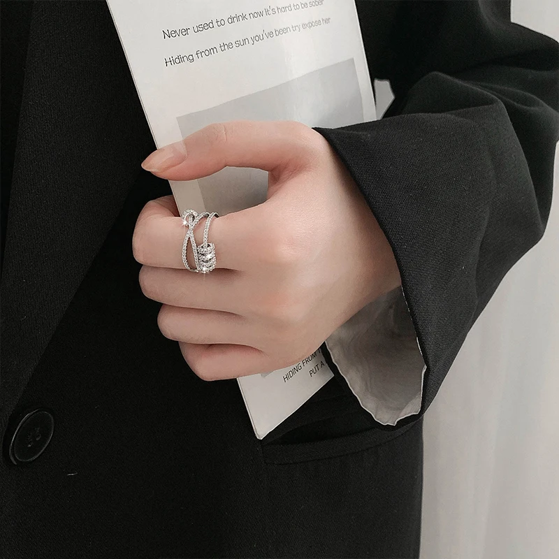 

Opens adjustable niche ring women fashion INS web celebrity fashion personality Japanese light luxury index finger ring