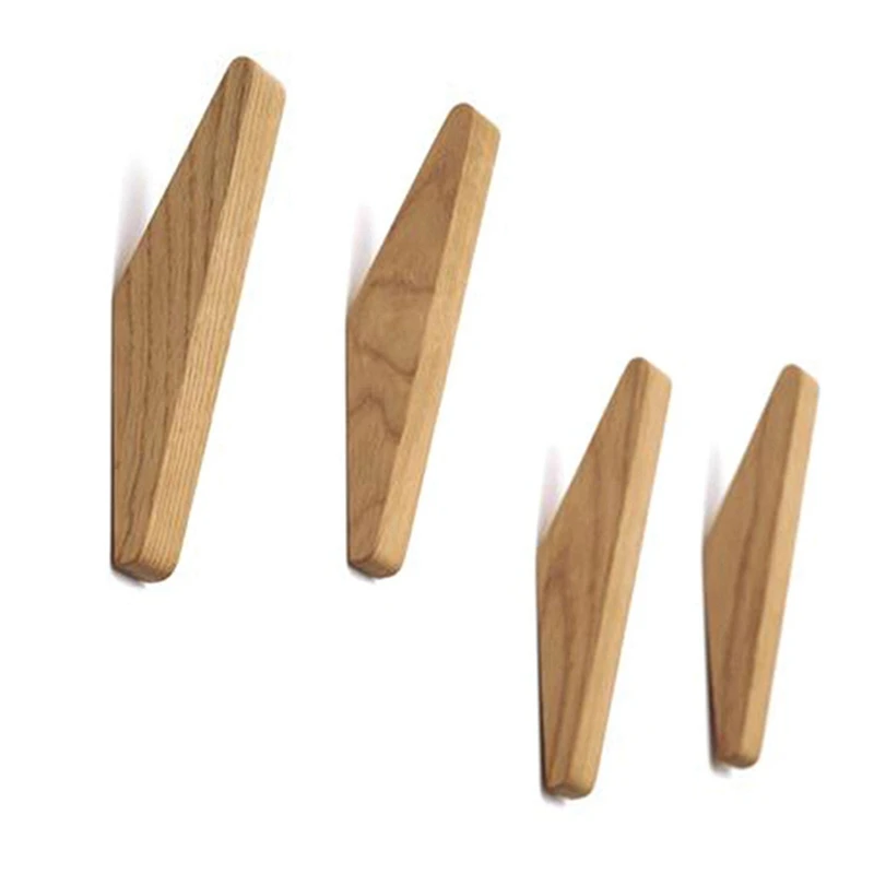 4 шт. крючок из натурального дерева вешалка для одежды настенная и 1x Ротанговые