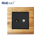 Электрические розетки для телевизора SAT, Wallpad, роскошная деревянная панель, электрические настенные розетки для дома