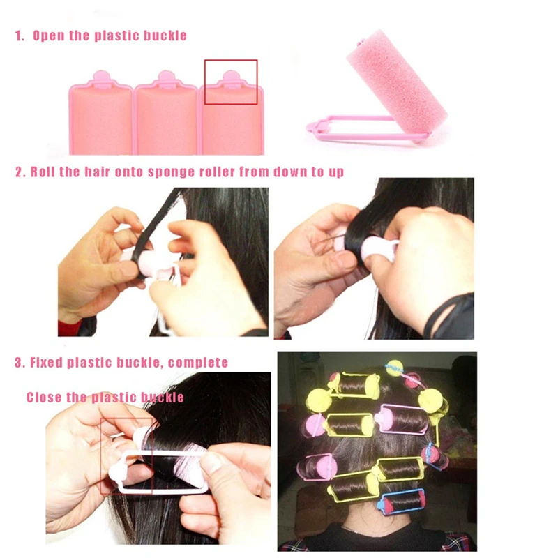 CkeyiN 27 шт Мягкий спонж для волос ролик гибкая пена укладки бигуди красочные