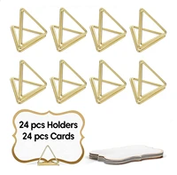 24pcs sturdy gold place card holders with 24pcs unique gold place cards place card holders for weddings parties home office