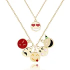 Классическое ожерелье с подвеской в виде улыбки для женщин и девушек, подвеска с лицом-смайликом, эффектная цепочка, ювелирные изделия, подарки