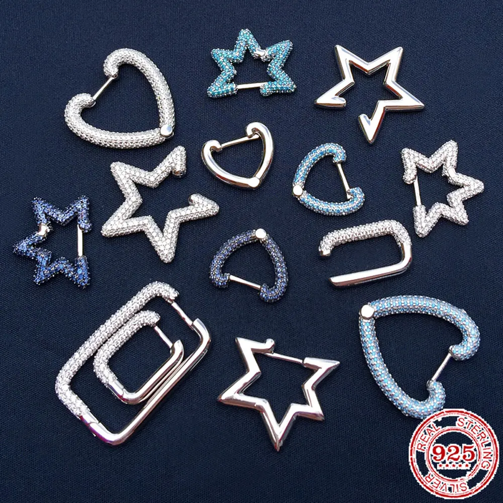 

100% Sterling Silver S925 Ladies Light Luxury Earrings Hot Selling Star Earrings Female Fashion Jewelry Gifts for Girlfriend
