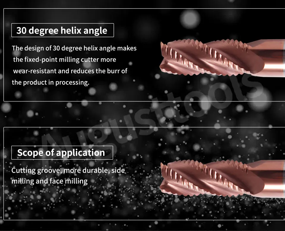 Augusttools Cnc Endmill Карбид HRC55 4 флейты резка карбидная Вольфрамовая сталь фреза Черновая Концевая фреза резак металла