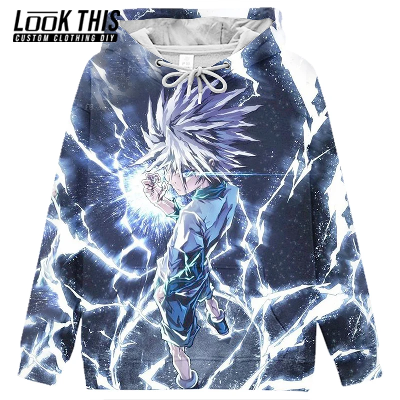 

3D HUNTER X HUNTER Boy Girl Outdoor Daily Pullover Tops Sportswear Hoodies Long Sleeve Hot Hooded Hoodies Cool Children Clothes