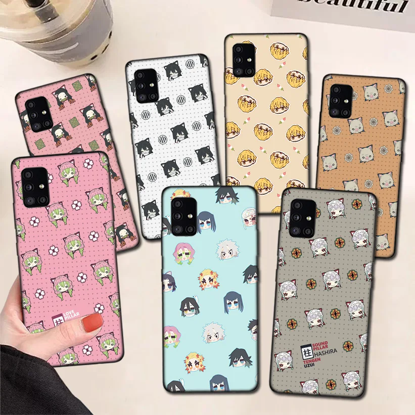 

Cartoon Japan Anime Demon Slayer Phone Case For Samsung Galaxy A51 A71 A50 A70 A81 A91 A30 A40 A20E A10S A8 A9 Cover Coque Funda