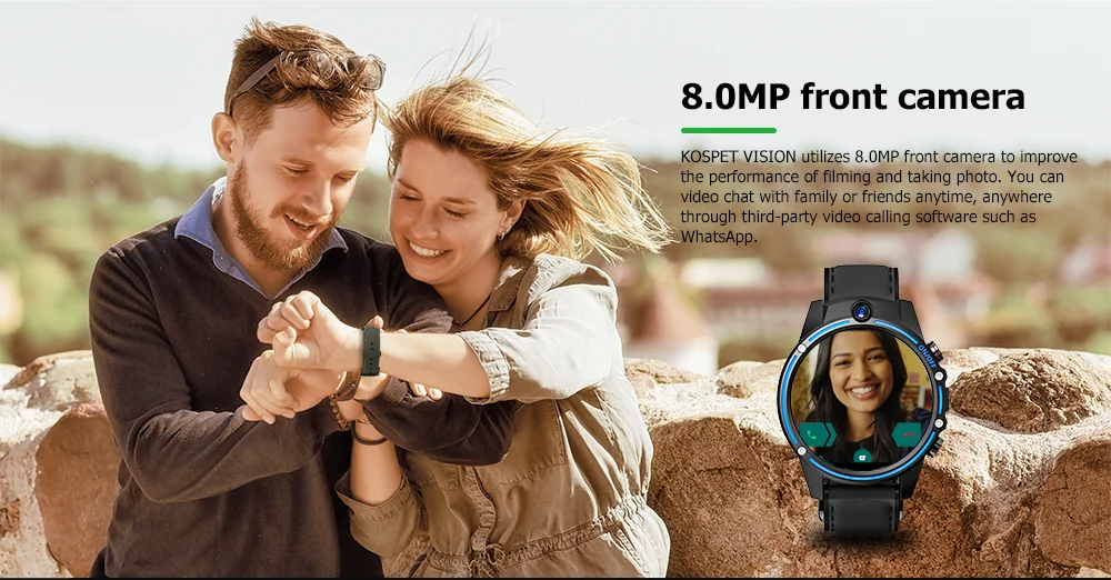 Смарт часы KOSPET Vision мужские 3 + 32 ГБ 2 камеры Bluetooth Android 7 1 GPS Wi Fi 4G Bluetooth|Смарт-часы| |