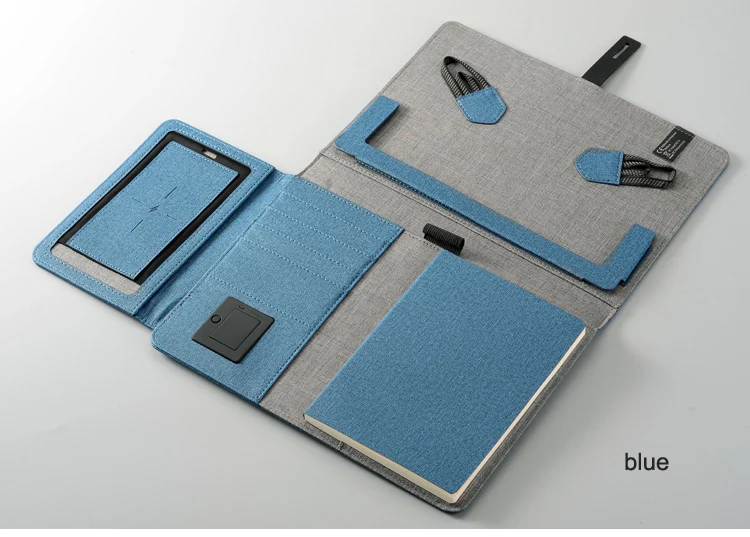 Бизнес Путешествия B5 сумка менеджера портативный padfolio ноутбук с power bank зарядное устройство провода и беспроводной зарядки iPad замок