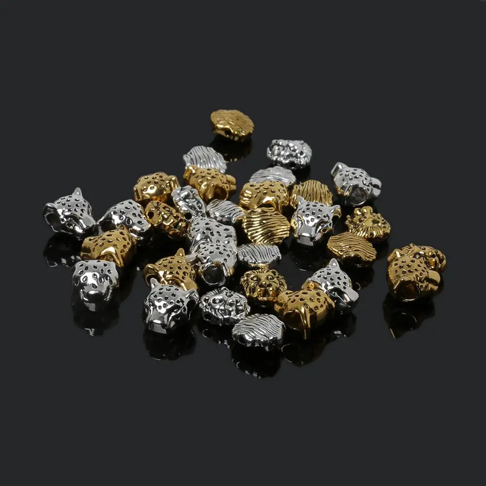 Металлические бусины леопардовой расцветки для бижутерии фурнитура ожерелий