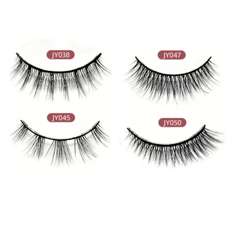 

1 Pair Natural Layered Effect Hand Made Strips Eyelashes Reusable Make Up False Eyelashes 3D Mink Eyelashes Fake Eyelashes