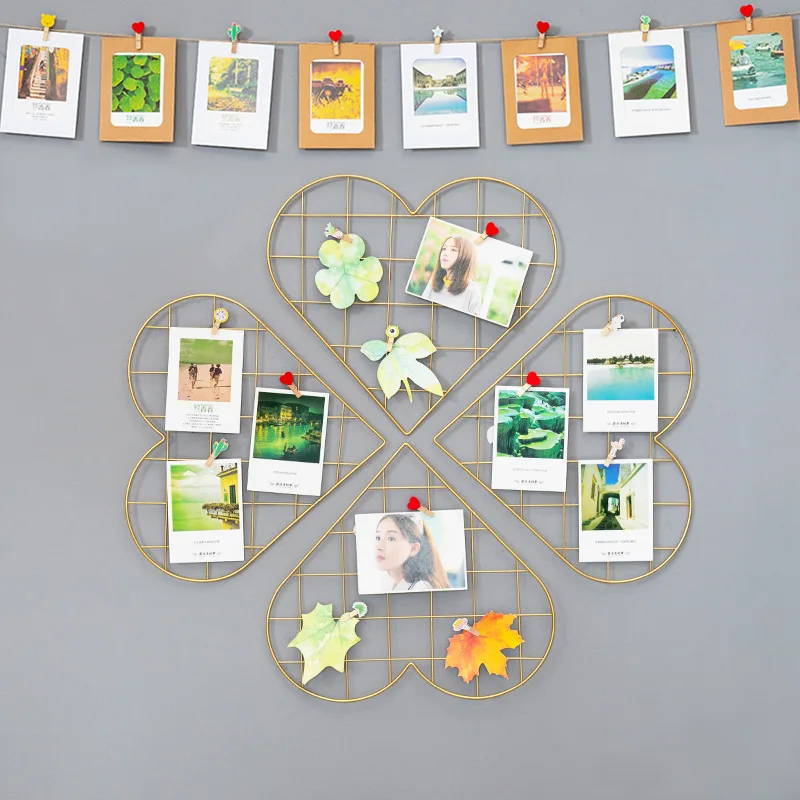 INS DIY Grid Decoration Photo Wall Iron Mesh Hanging Collage Frame Postcard Pictures Display Storage Rack Decor | Дом и сад