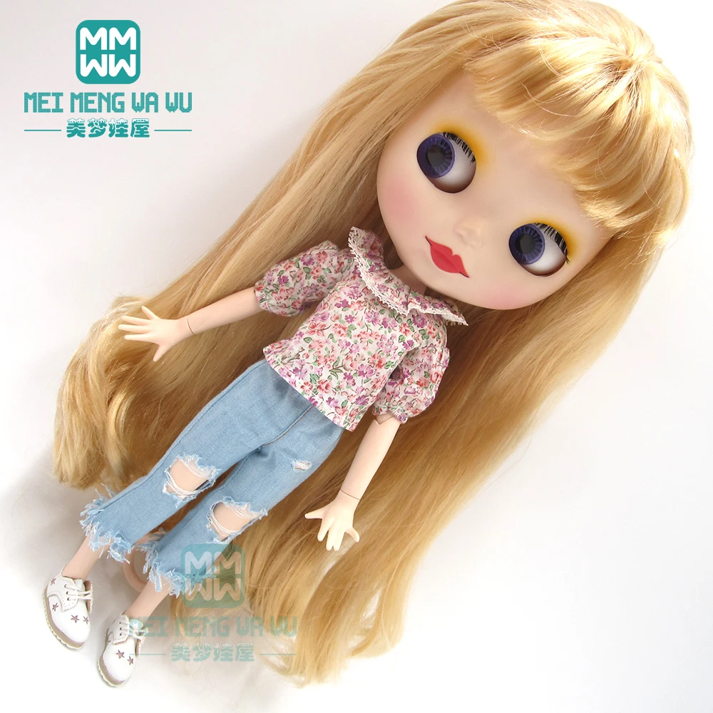 Модная рубашка Blyth clothe с рукавами фонариками измельченные джинсы белая кожаная