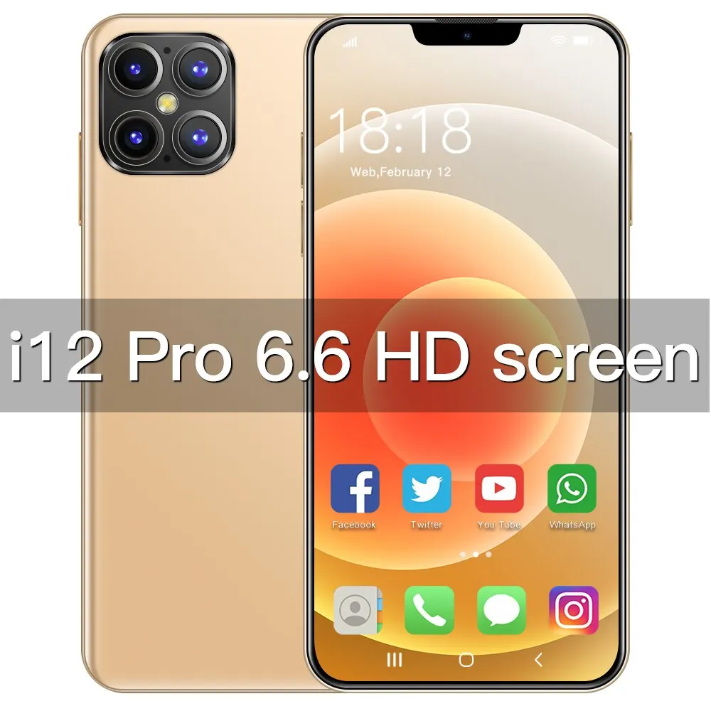 

I12 Pro 6.6Inch 5000mAh Smartphone Android 12+512gb Fingerprint Id Smart Phone Global 4G lTE 5G 24+48Mp Double Sim Cell Phones