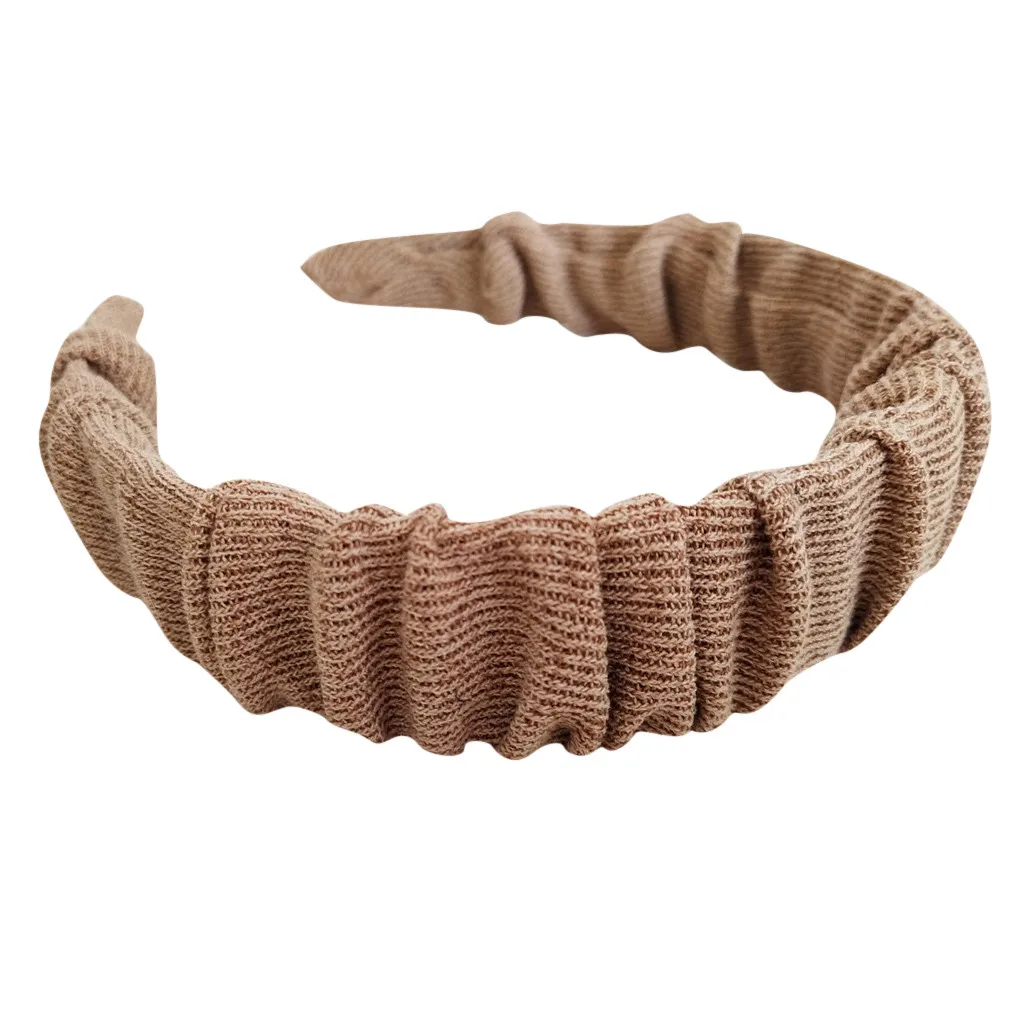 Женский обруч для волос однотонный со складками повседневный украшение в