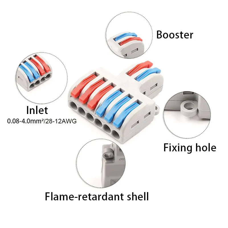 5 шт. Универсальный Мини Быстрый Соединитель проводов проводки кабель пуш ап в