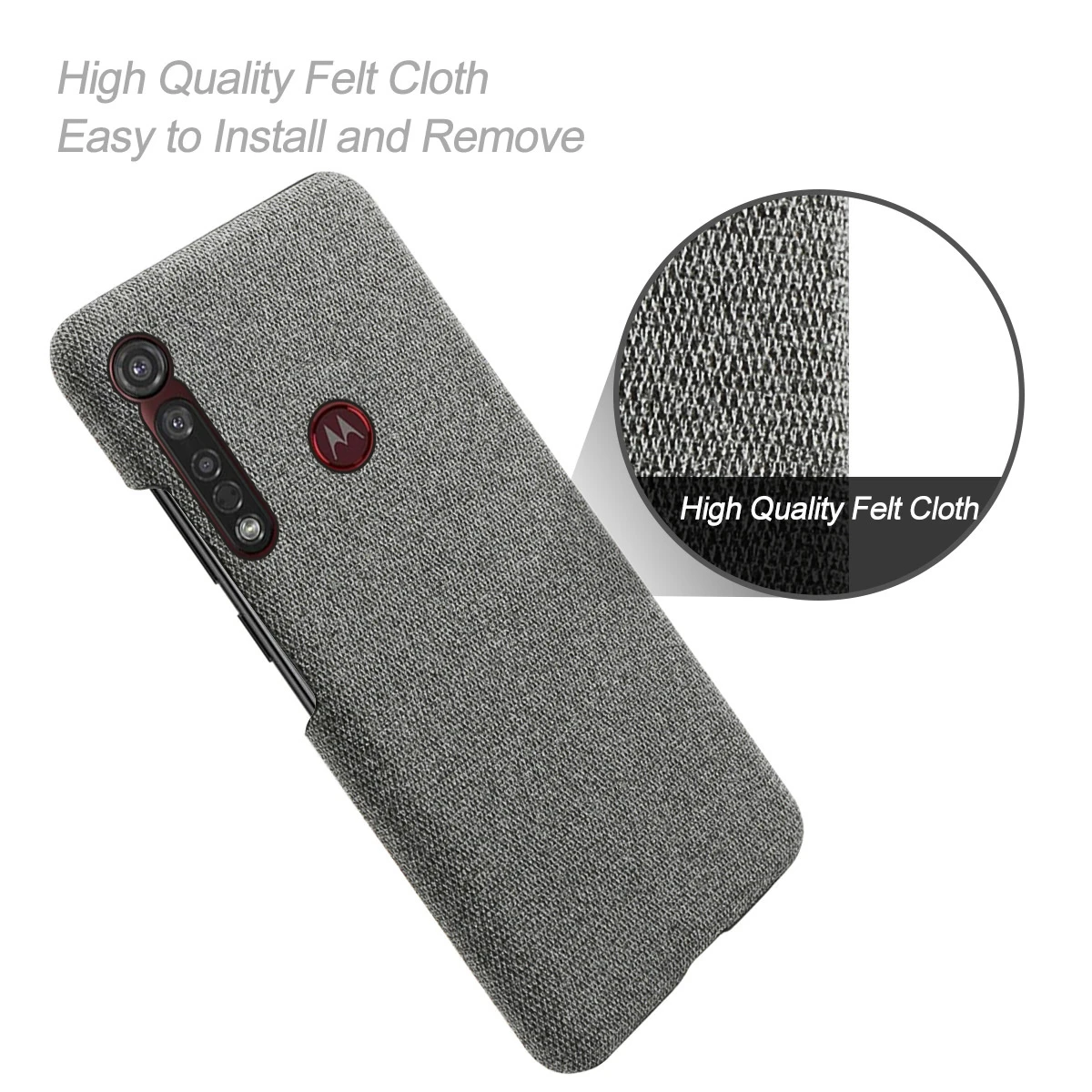 For Motorola Moto G8 Plus Case Ultra Slim Hard PC Woven Matte Fabric Anti-scratch Protector Cover |