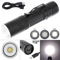 super bright 500m 2000lm p50 led telescopic focusing flashlight support 3 lighting modes waterproof with rechargeable battery