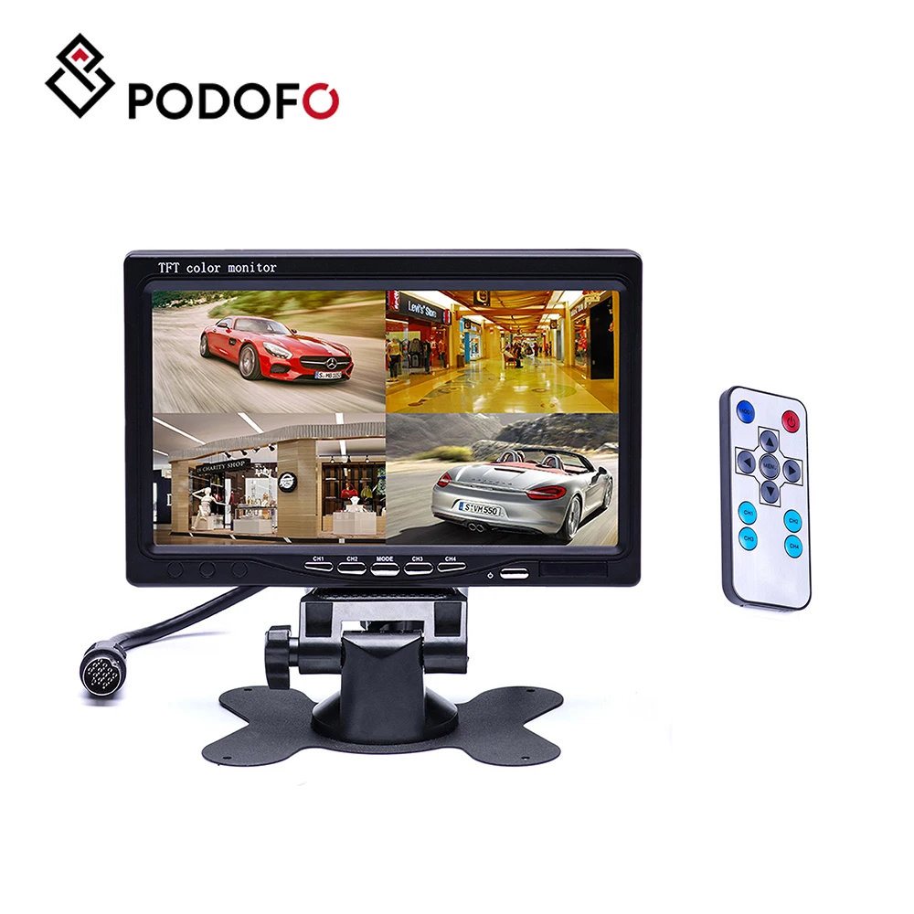 Podofo 7 &quotСплит экран четырехъядерный монитор 4CH видео вход лобовое стекло стиль