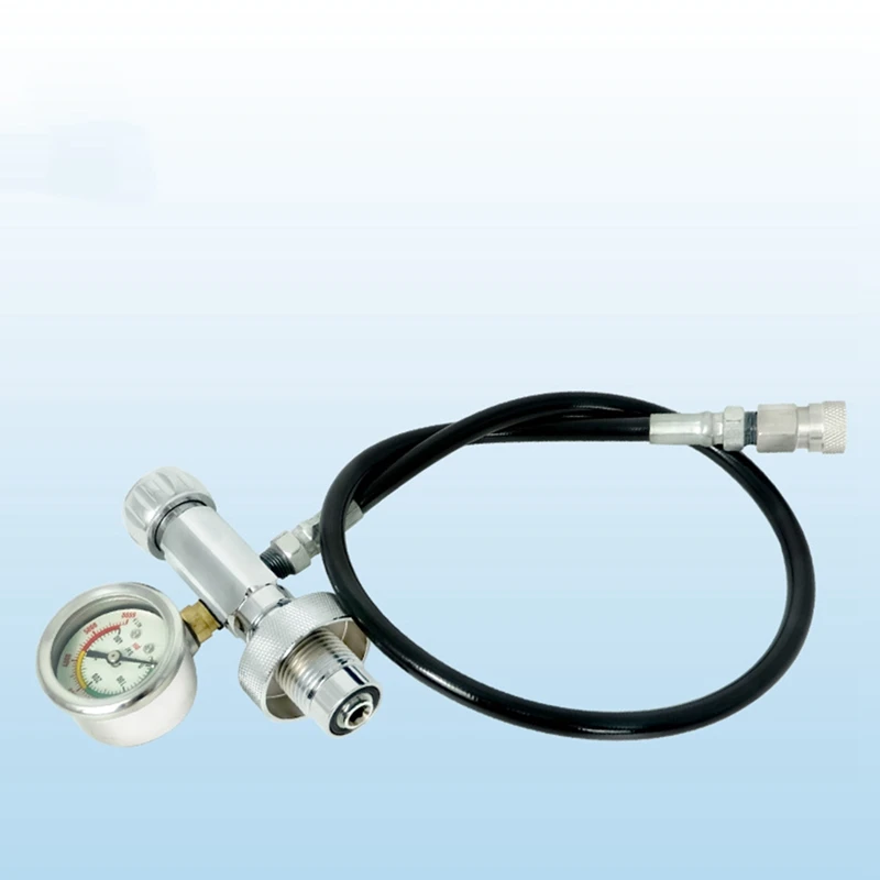

Scuba Diving 5000 PSI PCP Tank Dual Gauge Charging Valve SCBA Refill Station with 6000 Psi Gauge 60cm Hose