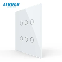 livolo us standard 6 gang wall touch screen panel switchac 110 220v crystal glass sensor controlbacklight dispaly