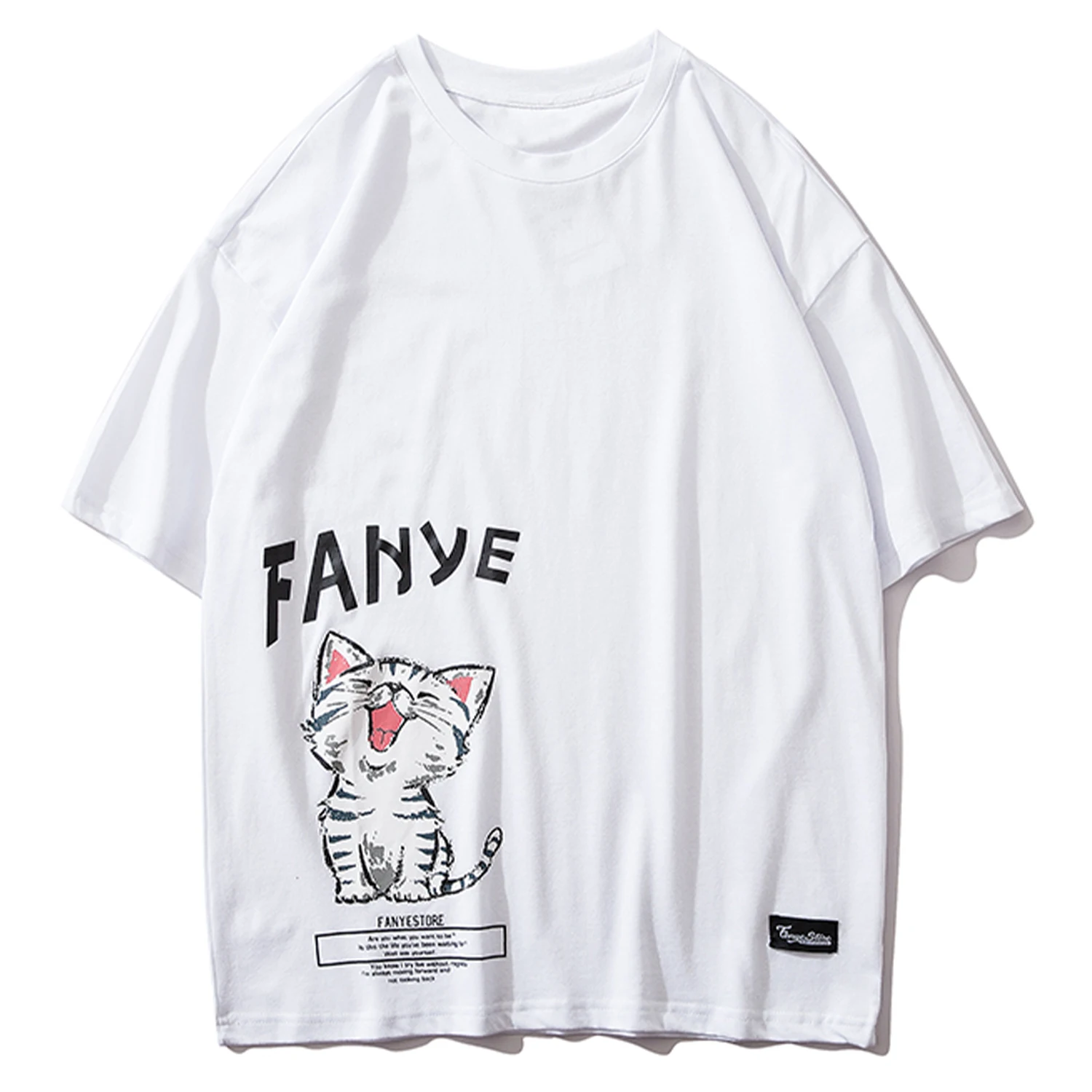 Футболка мужская с принтом кошки в стиле хип-хоп | Мужская одежда