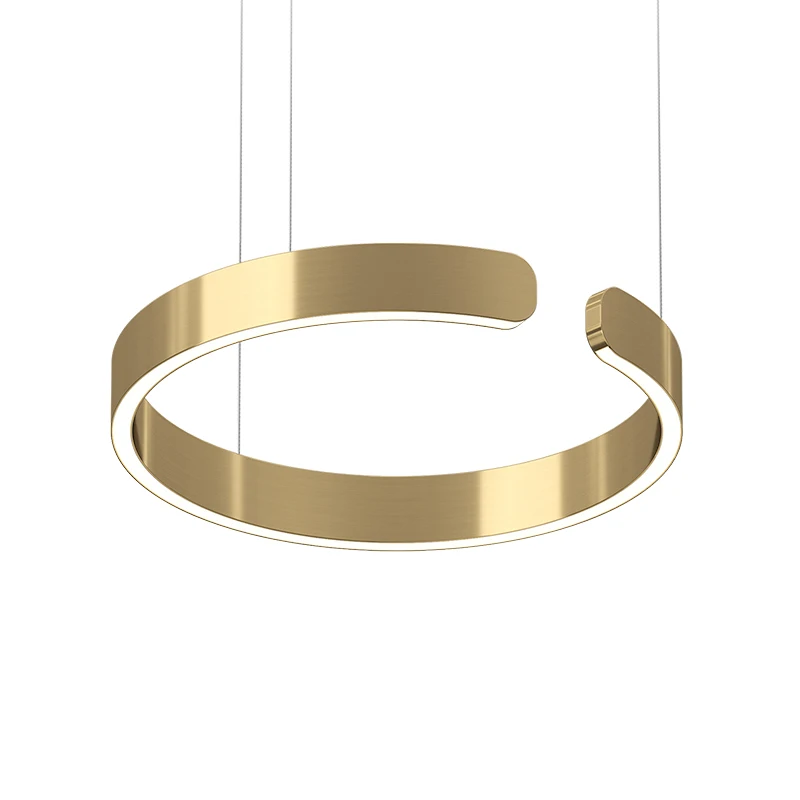 Роскошные золотые кольца подвесной светильник светодиодный Подвеска шлейфа лампа современный пластиковая