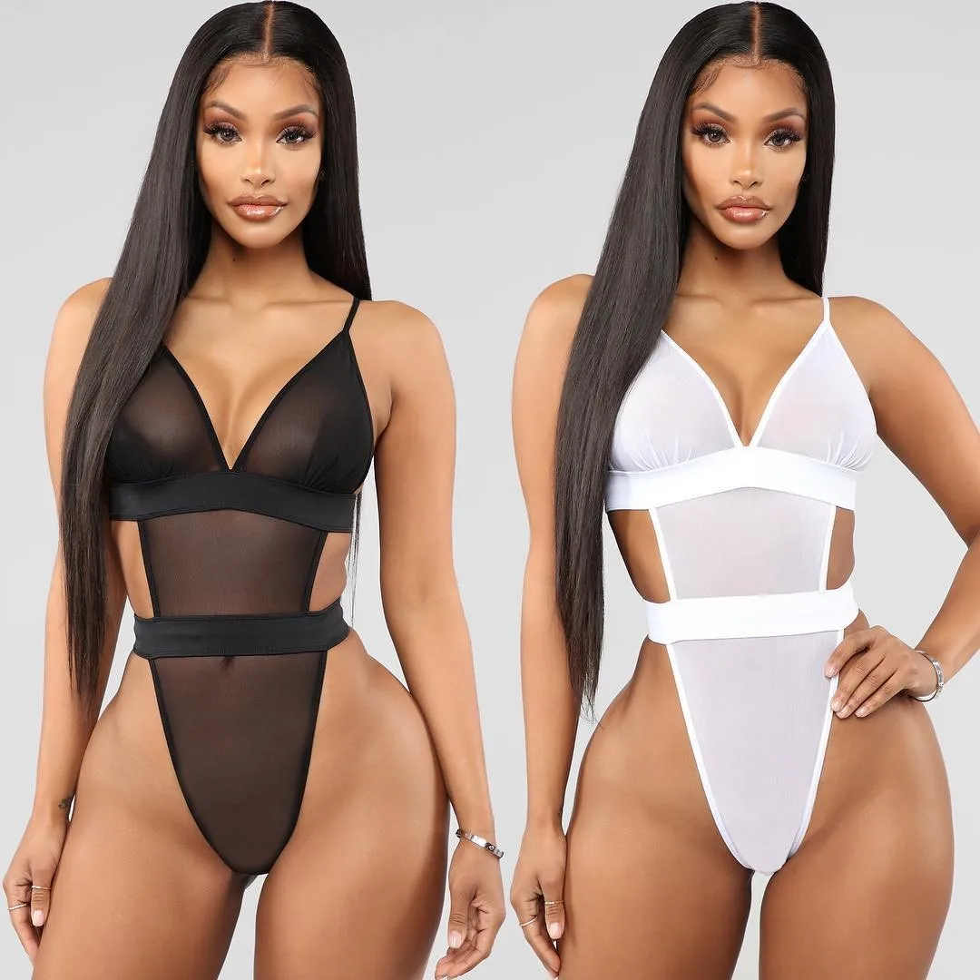 Женское нижнее белье Тедди цельный кружевной комбидресс с V-образным вырезом