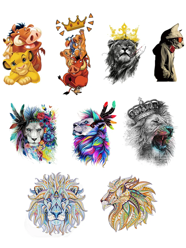 Нашивки с рисунком льва из аниме simba King нашивки на одежду сделай сам перо львы