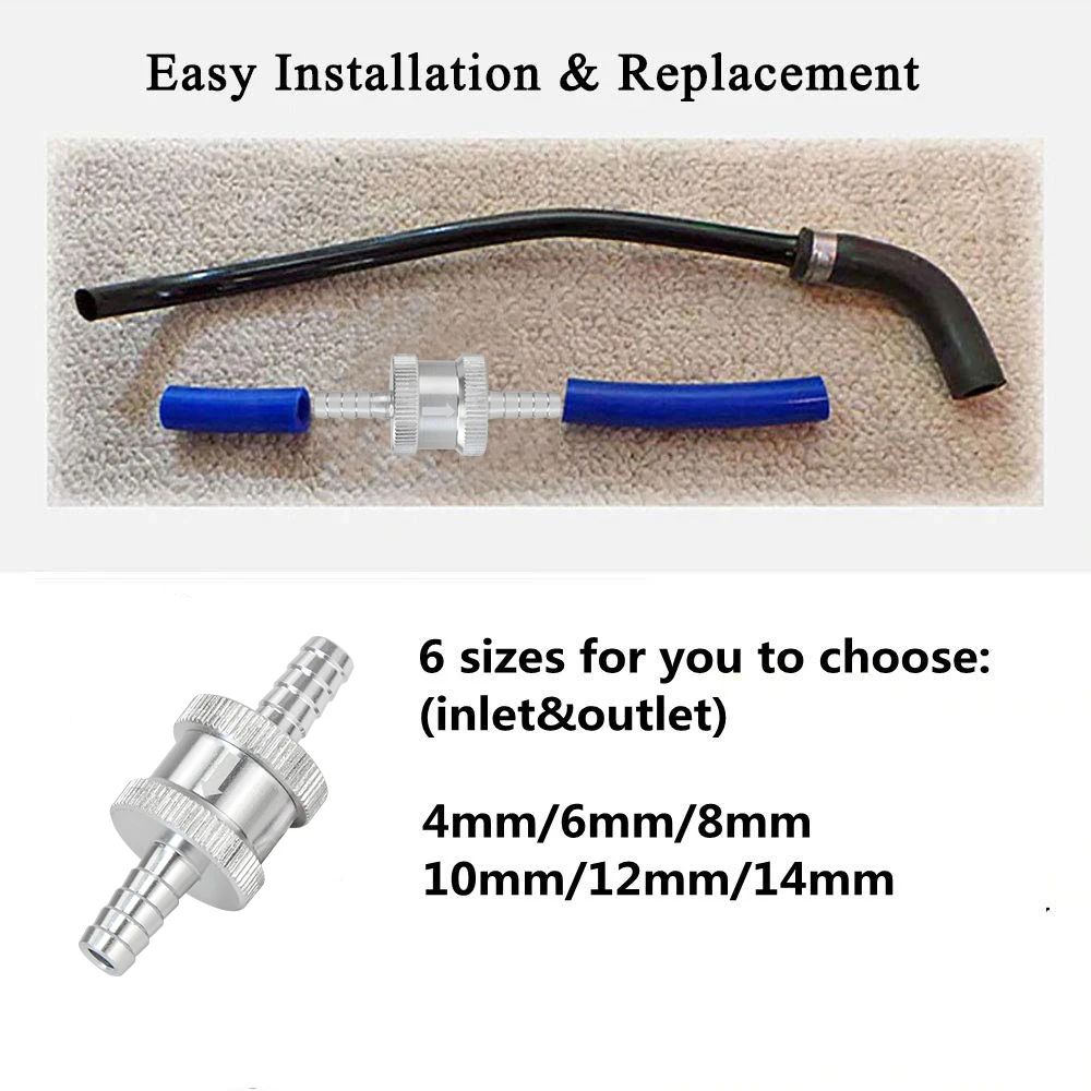 

3/8" 10mm Non Return One Way Fuel Check Valve Aluminium Alloy Petrol Diesel WX-FCV10