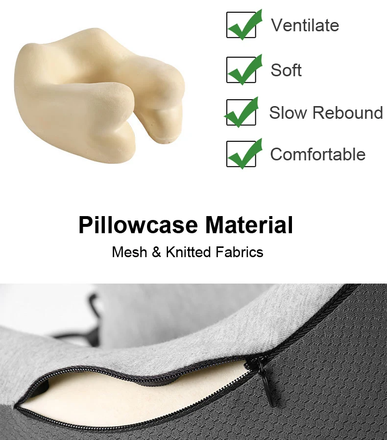PurenLatex Memory Foam U shape Подушка для путешествий для самолета затылочный шейный подушку с замком медленная отскока амортизирующая подставка