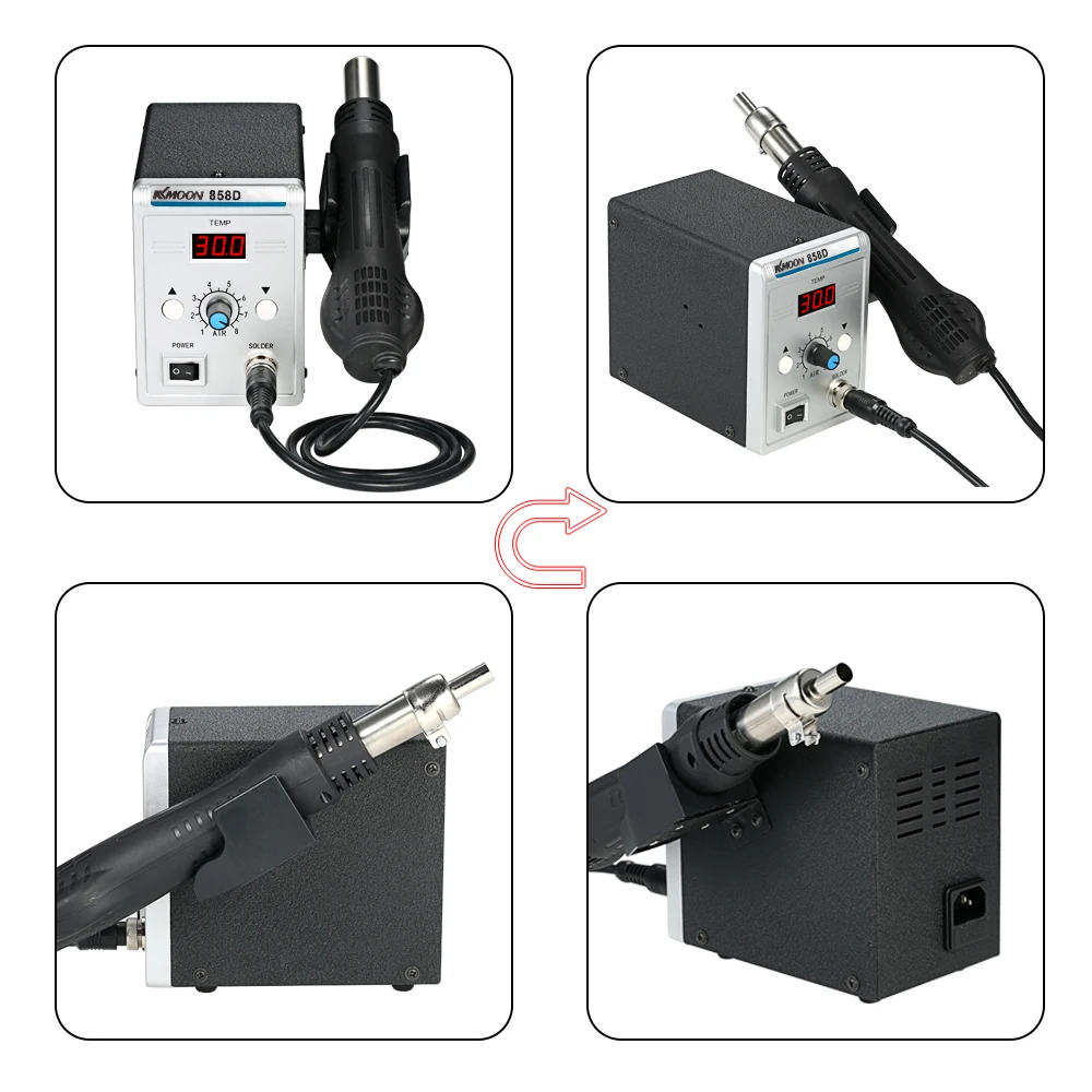858D 700 Вт паяльная станция светодиодный припоя паяльной станции BGA горячего