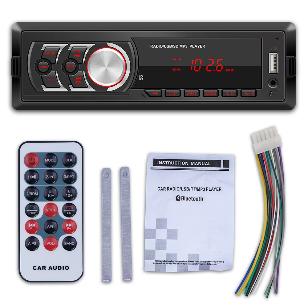 

12V Universal Detachable Panel Car Bluetooth MP3 Player FM Radio U Disk SD Card Integrated Host