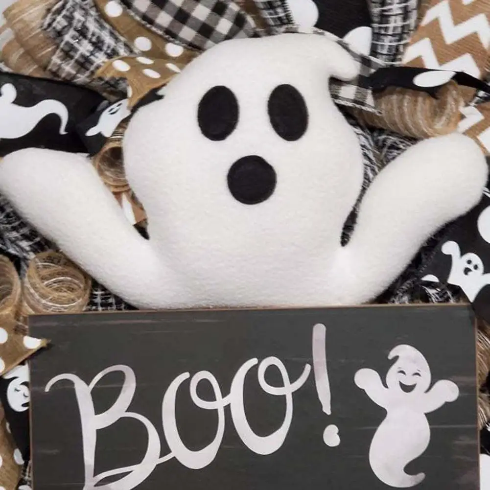Венок на Хэллоуин Boo! в виде сельского дома-призрачный венок наружный входной