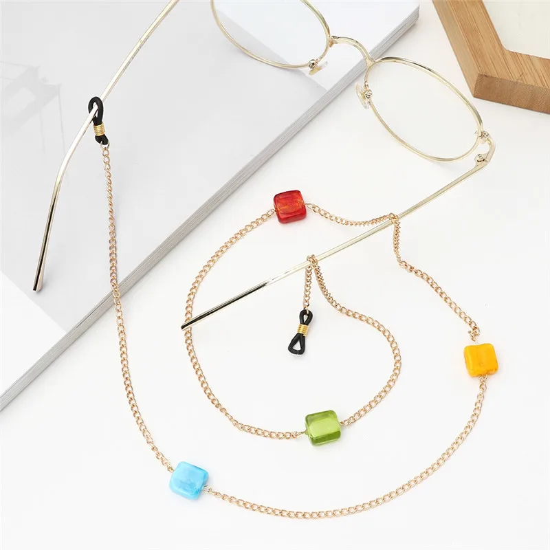 Imixlot Нежный личности яркие квадратные стеклянные бусины ожерелье шнурок для