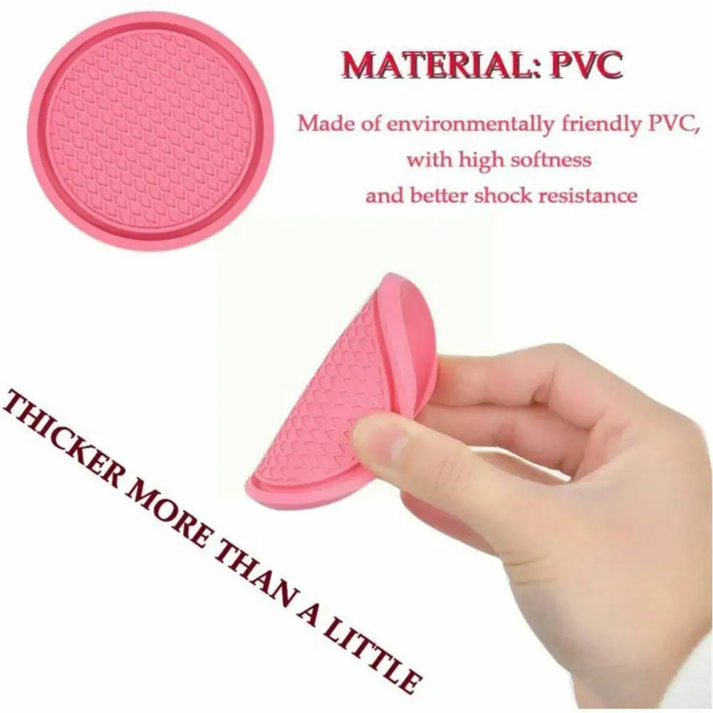 

Car Interior Decoration Silica Gel Anti-slip Coasters, Holder, Bottle 4pcs E0j9