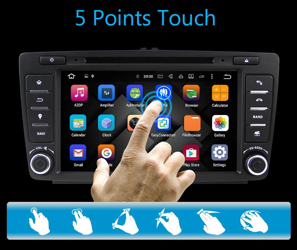 Eunavi 2 Din автомобильный DVD gps для Skoda Octavia 2012 2013 A 5 A5 Yeti Fabia автомобиль Android 9,0 четырехъядерный 2 Гб ram Стерео Радио Навигация