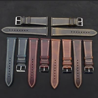 onthelevel oil max cow leather watch strap 22mm 24mm watchband discoloration leather retro black blue brown watch band d