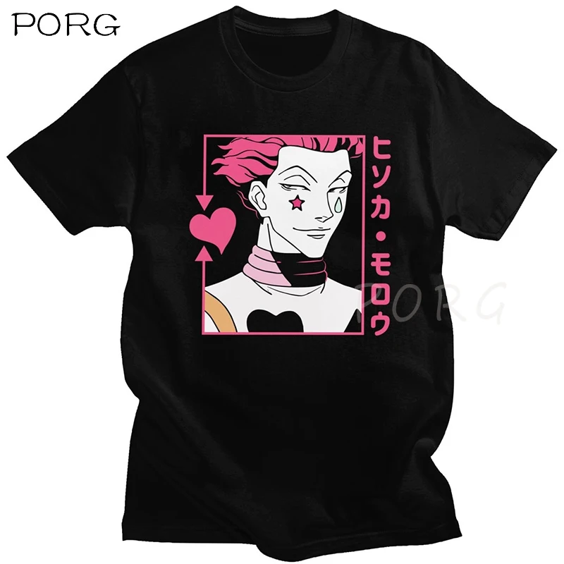 

Japanese Hunter X Hunter T-Shirt Men 100% Cotton Awesome Tshirt Crew Neck Short Sleeved Hisoka Morow T Shirt Anime Shirt