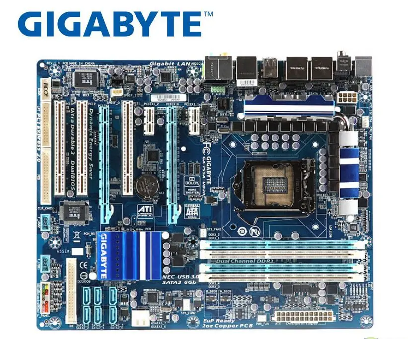 Материнская плата Gigabyte оригинальная материнская для LGA 1156 DDR3 16 Гб I5 I7 CPU P55 ПК и