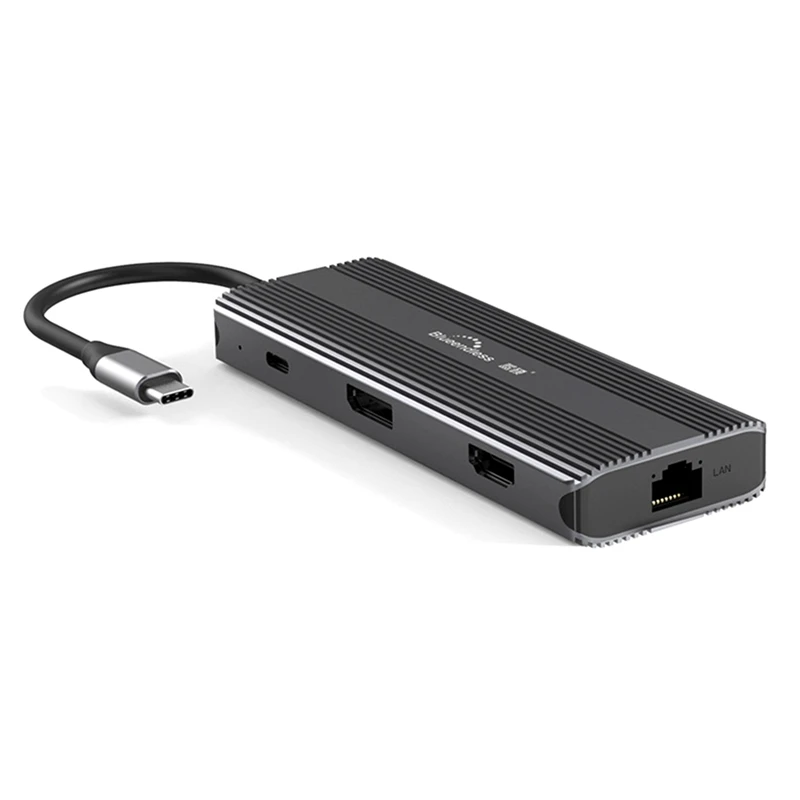 

Blueendless USB HUB Docking Station DP+HDMI+RJ45+PD+SD+TF+USB3.0X2 8-In-1 Type-C Hub