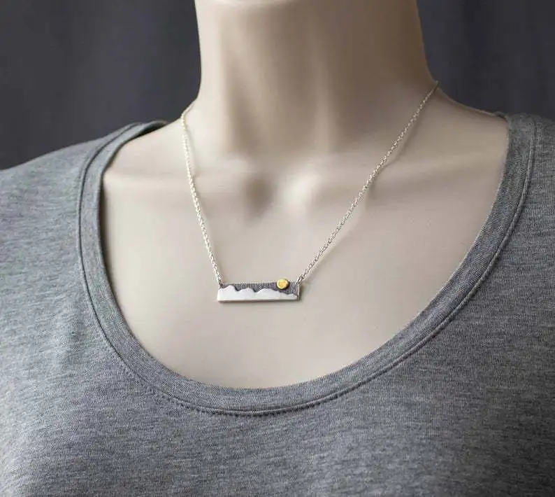 Трендовое популярное ожерелье с подвеской Sunrise женское модное ювелирное изделие