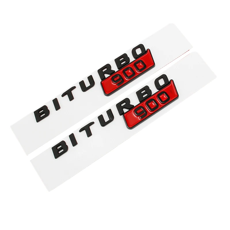 

900 Red Block Badge Biturbo ABS Emblem Car Side Fender Logo for Mercedes Benz Brabus G Class G63 G65 G500 G800 G900 W463